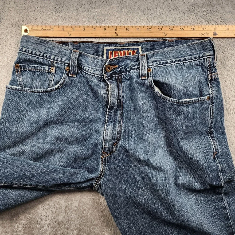 Levis 569 Jeans Mens 38x30 (Fits 36x29) Medium Wash Relaxed Straight Fit Denim